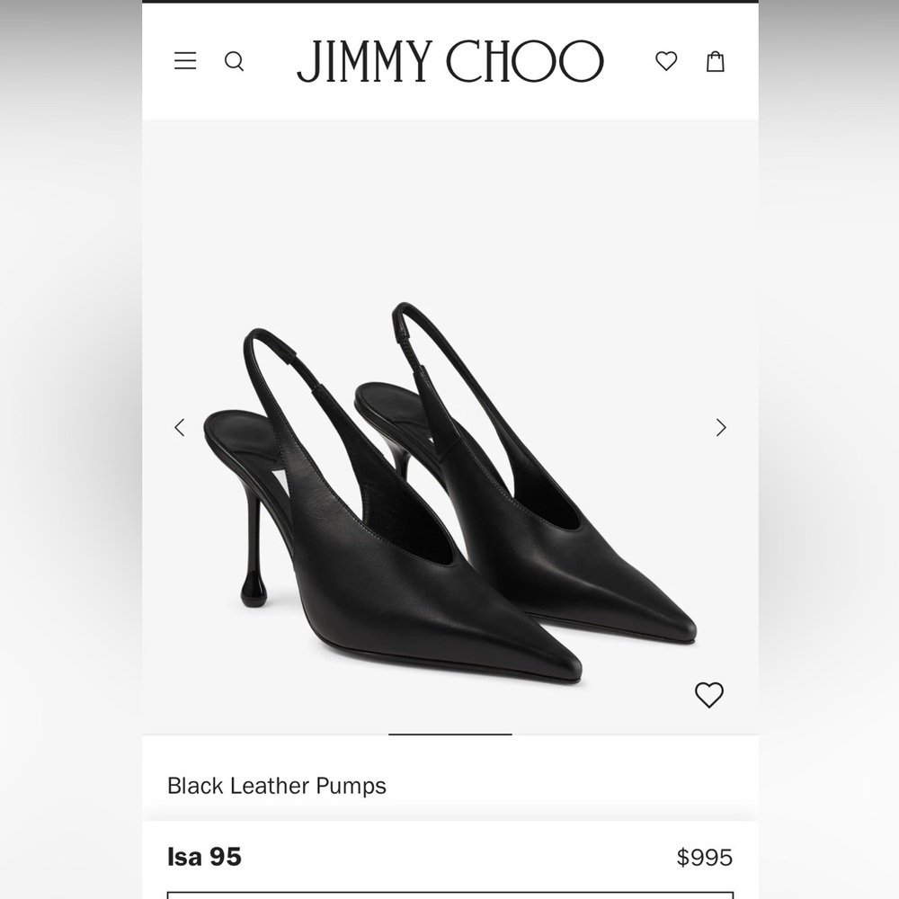 Jimmy Choo Black Leather Slingback Pumps